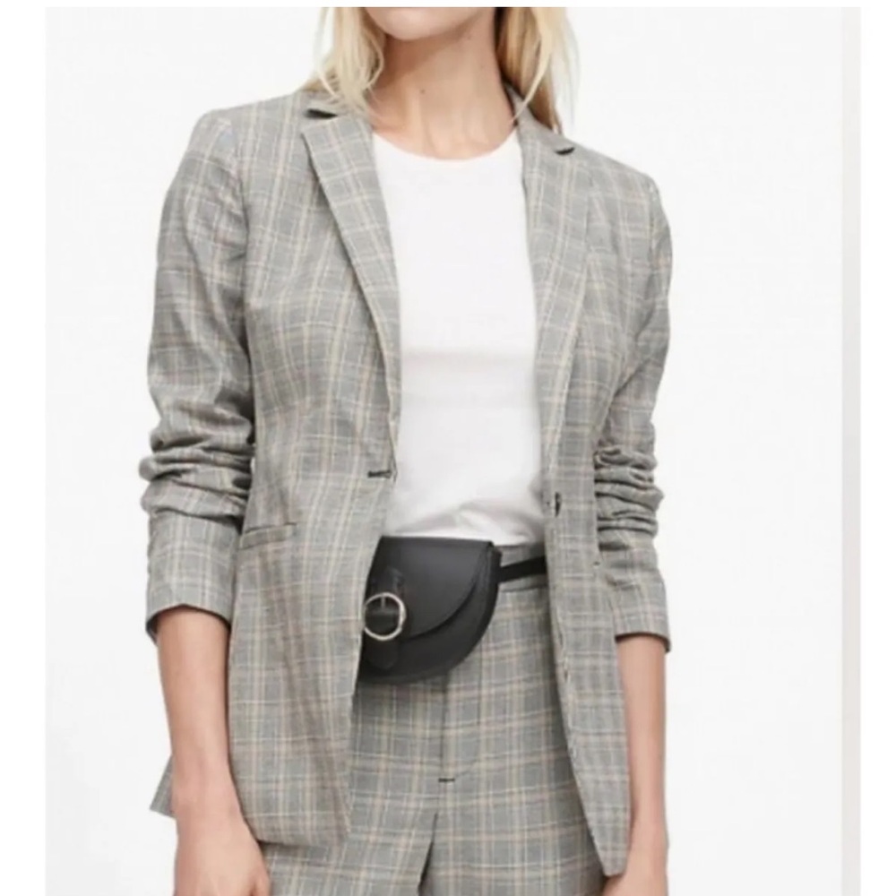 Banana Republic Long and Lean-Fit Plaid Blazer